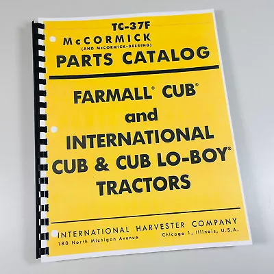 Farmall Cub International Cub Lo Boy Tractor Parts Manual Catalog Mccormick • $24.37