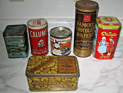 Vtg Lot Of Old Advertising Tins Nabisco Calumet Tea Salted Peanuts Cocoa • $39.99