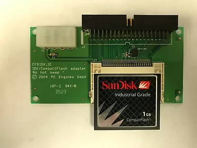 $39.96 • Buy CFDISK.1E IDE/CompactFlash Adapter / HP-1 94V-0 / SDCFB-1024-201-80 (1GB) Card