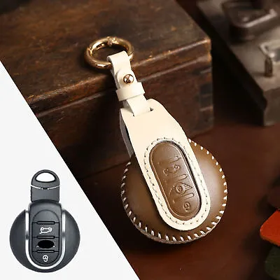 For Mini Cooper Countryman Cooper Leather Key Case Cover Fob Shell Holder • $18.04