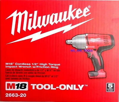 New In Box Milwaukee M18 2663-20 Cordless 1/2  High Torque Impact Wrench 18 Volt • $139.97