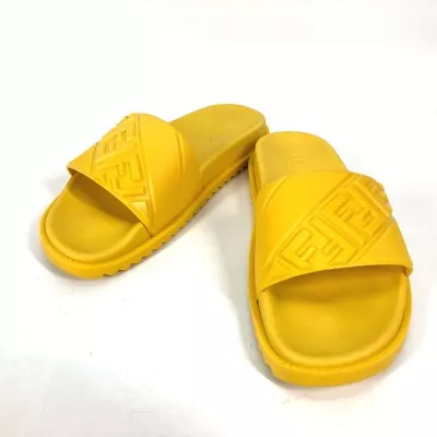 FENDI 7X1377 Shoes Logo Shoes Shower Sandals Pool Sandals Rubber Yellow • $473