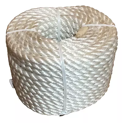 3/8  X 100  Premium White Twisted Nylon Rope Boat Anchor Mooring Dock Line Cord • $17.49