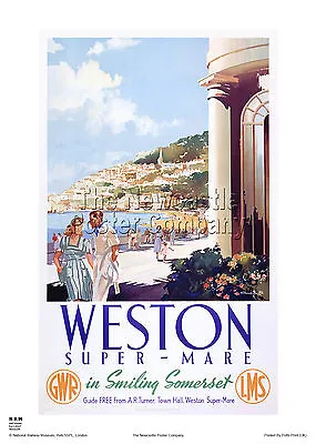 Weston Super Mare Somerset Travel Poster Vintage Retro Railway Memorabilia   • £27