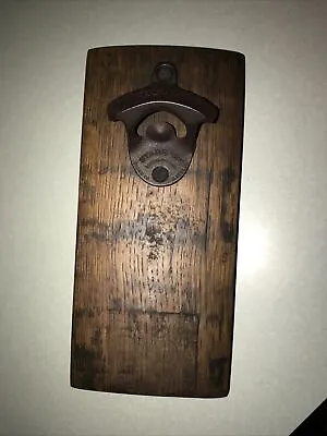 Starr “x” Wall Mount Bottle Opener Wood With Magnetic Bottle Cap Catcher • $15.99