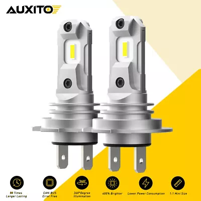 AUXITO H7 LED Headlight Bulb Kit High Beam 6500K Cool White Bulbs Bright 24000LM • $44.02