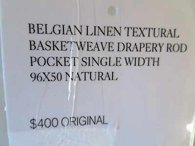 NEW Restoration Hardware RH Basket Weave Linen Drapery Textural Natural 50 X 96 • $99.99