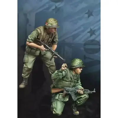 1/35 2pcs Resin Model Kit Vietnam War US Army Soldiers Unpainted • £6.59
