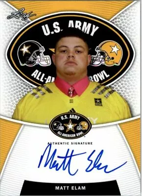 2014 MATT ELAM Leaf US Army Autograph Rookie Auto RC KENTUCKY • $6.49