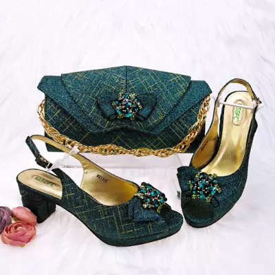 Rainbow Color Decorated With Butterfly Design Banquet Women's Shoes And Bag Set • £125.67