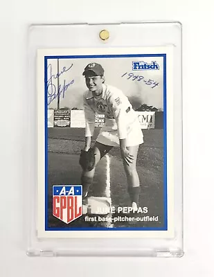 AUTHENTIC AUTOGRAPHED INSRIPTON AUTO 1995-96 Fritsch AAGPBL June Peppas BASEBALL • $19.99