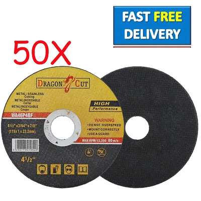 50 X METAL CUTTING / SLITTING DISCS 115MM 4.5 INCH X 1mm X 22mm Ultra Thin * UK • £16.19