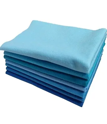  Soft Felt Fabric Sheet 7Pcs 1.4mm Thick Assorted Colors Felt Pack DIY CraftBlue • £7.10