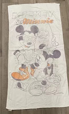 Vintage 80’s Jo Franco Mickey & Minnie Mouse Beach Towel Walt Disney 90’s • $17.75