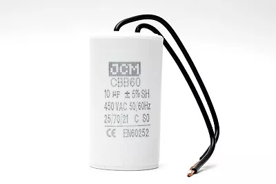 $12.95 • Buy 10UF 450VAC Wire Motor Run Capacitor 450V AC CBB60 10 UF Round White 50/60HZ Cap