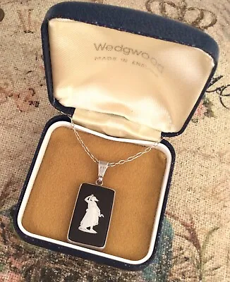 £169.35 • Buy Vintage Jewellery Wedgwood Black Pendant Silver Chain Necklace Wedgewood Jewelry