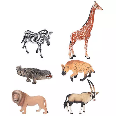 6Pcs Animals Toys Set Simulation Vivid Wild Jungle Zoo Plastic Animals • $34.73