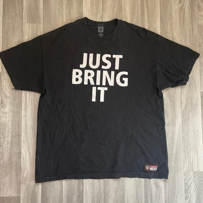 £29.99 • Buy Authentic WWE WWF Wear Black T-shirt The Rock Just Bring It Size 2XX