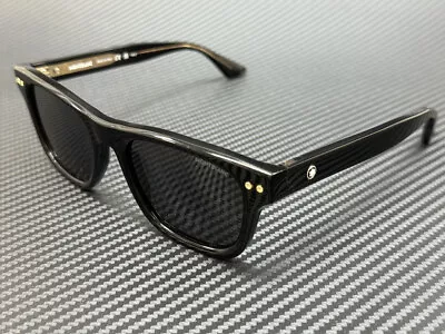 MONT BLANC MB0254S 001 Black Grey 53 Mm Large 53 Mm Sunglasses • $243