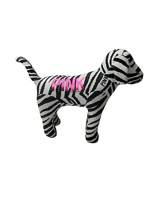 Victoria's Secret Pink Line Dog Black White Zebra 8   Nose To Tail Plush Stuffed • $8.40