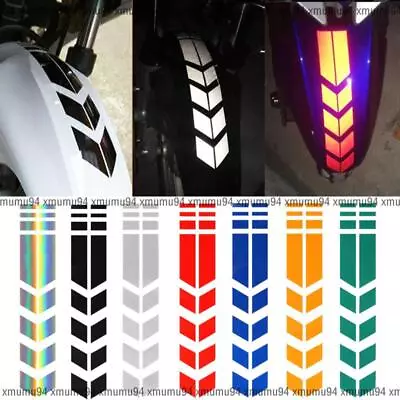 Car Motorcycle Reflective Arrow Decals Rim Stripe Wheel On Fender Tape Stickers • $2.91