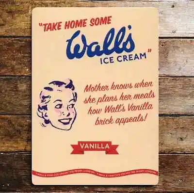 Take Home Some Walls Ice Cream Vanilla Metal Sign • £5.99