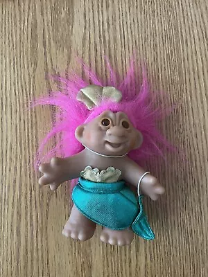 DAM Troll Doll 1986 Mermaid Pink Hair Norfin  0106 Vintage • $19