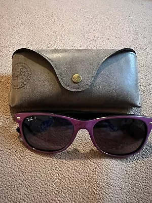 Ray-Ban Polarized NewWayfarer Purple Classic Sunglasses  55/18 • $65