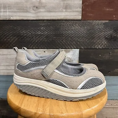 Skechers Shape Ups Mary Jane Strap Toning Shoes 11807 Tan Gray Women’s Size 9 • $29