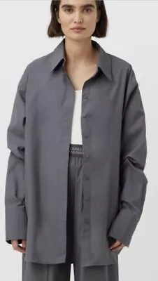 Camilla Marc Oversized Joan Shirt In Colour Anthracite. • $85