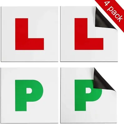 £6.99 • Buy 4PK L&P Magnetic Plate New Learner Driver L-Plate & New Licensed Driver P-Plate