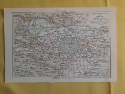 1929 PARIS FRANCE Vintage Geographical Map City Europe ORIGINAL C11-6 • $21.90