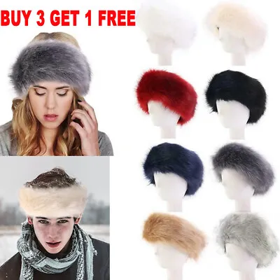 £5.89 • Buy Ski Headband Winter Warm Ear Flap Faux Fur Cap Unisex Fluffy Hat Russian Fashion
