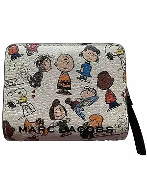 Marc Jacobs X Peanuts White Multi Snoopy Print Card Holder Bifold Wallet • $99