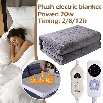 £13.27 • Buy Electric Heated Throw-Over Under Blanket Fleece-Washable-Polyester Warm-Mattress