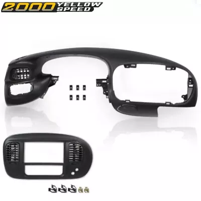 Fit For 97-03 Ford F150 Dash Pad Bezel +Center Dash Radio Bezel W/Air Vent Black • $135.66