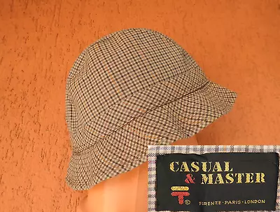 Vintage Bucket Hat CASUAL & MASTER Beige Check Plaid (M) New Hooligans Casual • $46.25