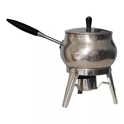 Vtg Fondue Pot Small Chafing Dish Butter Warmer Marked Italy • $20