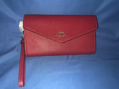 COACH Travel Envelope Wallet - Red - NWT • $125.99