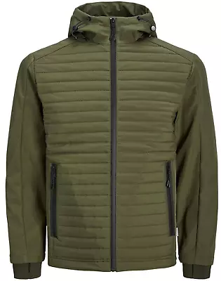 Jack & Jones Mens Jacket Air Hybrid Green Jacket Full Zip Jacket Casual Jacket • £19.99