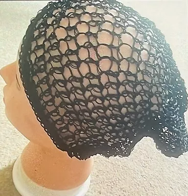 £3.99 • Buy Thick Hair Net Black Big  Size 1940’s Style Elastic Hairnet Snood Wig Cap Mesh