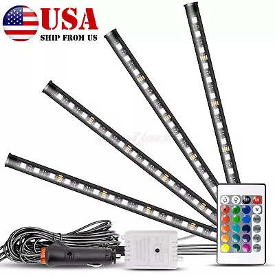 4PCS 60 LED Interior Lights Strip Multicolor Under Dash Lighting Remote Control. • $12.49