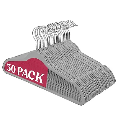 30 Pack Velvet Hangers Non-Slip Clothes Hangers Premium 360° Swivel Hook Hanger • $22.99