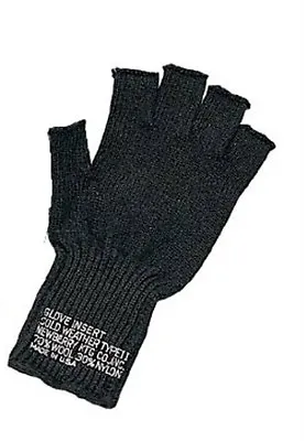 Black G.I. Military Fingerless Wool Gloves MADE IN USA 8411 Rothco • $16.99