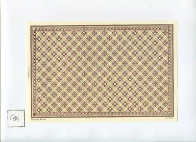 Floor W/ Border HVT307 Wallpaper Half Scale 1/24 Scale 1pc Dollhouse. • $1.86