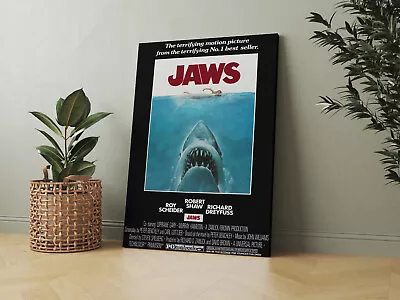 Jaws 1975 Classic Movie - Canvas - Framed Or Poster Available • £89.99