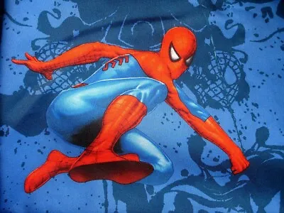 Spiderman Spider Sense Twin Flat Sheet 96 X66  Blue Red Multiple Poses Pattern • $5.99