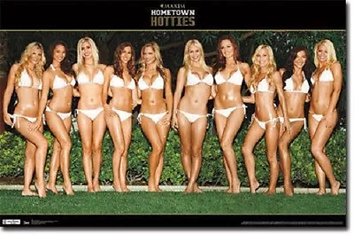 MAXIM MODELS HOMETOWN HOTTIES IN WHITE BIKINIS PIN UP POSTER 22x34 NEW FREE SHIP • $11.99