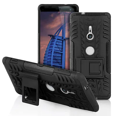 $22 • Buy Non-Slip Cover With Kickstand For Sony Xperia XZ3 Outdoor Anti-Slip Rubber Black