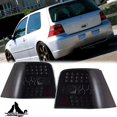 For 1999-2004 Volkswagen Golf MK4/GTI LED Tail Lights Black Brake Lamps Smoke • $156.99